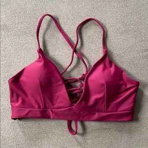Maroon bathing suit top